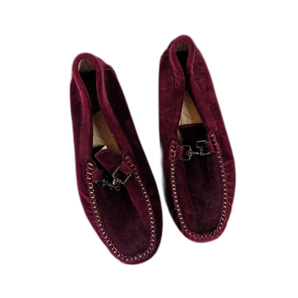 Robert Graham Burgundy Velvet Horsebit Driving Loafers Men’s Size 8 Moccasins